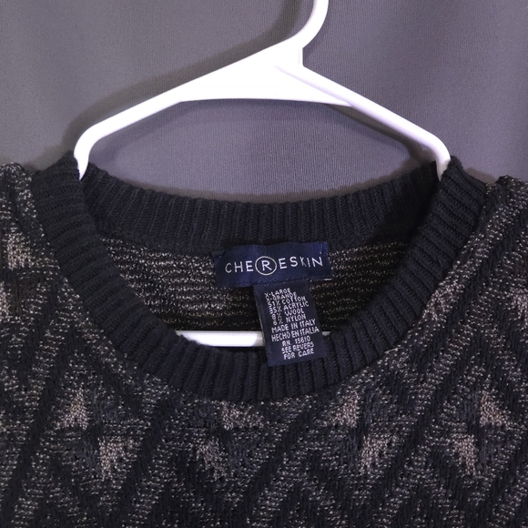 Vintage 80s Chereskin Geometric Wool Blend Sweater‎ Mens Size XL Made In Italy - Picture 8 of 10